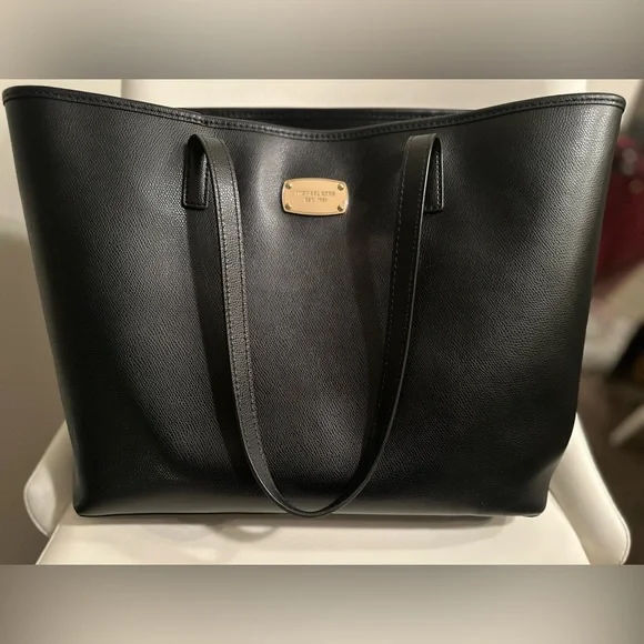 Michael Kors Black Leather Tote - Picture 2 of 6